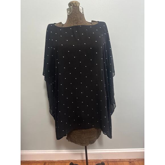 Michael Michael Kors sheer black embellished poncho size L/XL - Picture 1 of 6